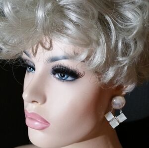 Art Deco Vintage blush Rose Quartz earringsg